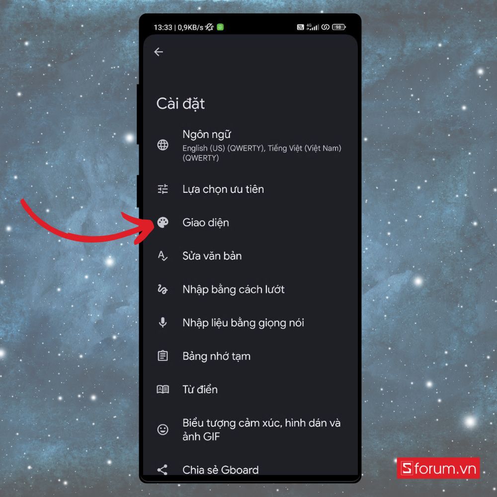 cài đặt bàn phím xiaomi 9