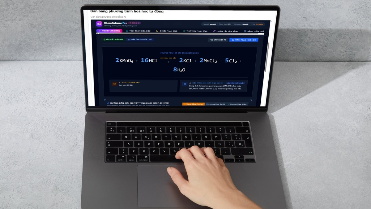 Cân bằng phương trình hoá học tự động bằng tool AI đơn giản trong vài giây