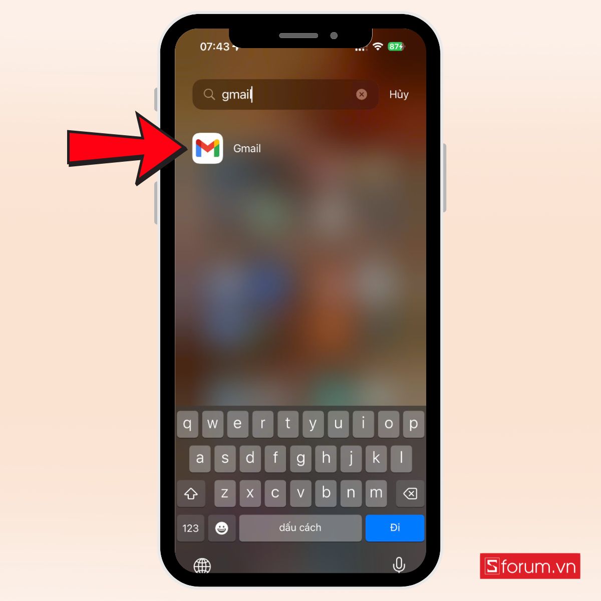 Mở Gmail trên iPhone để bắt đầu chuyển danh bạ từ iPhone sang Android