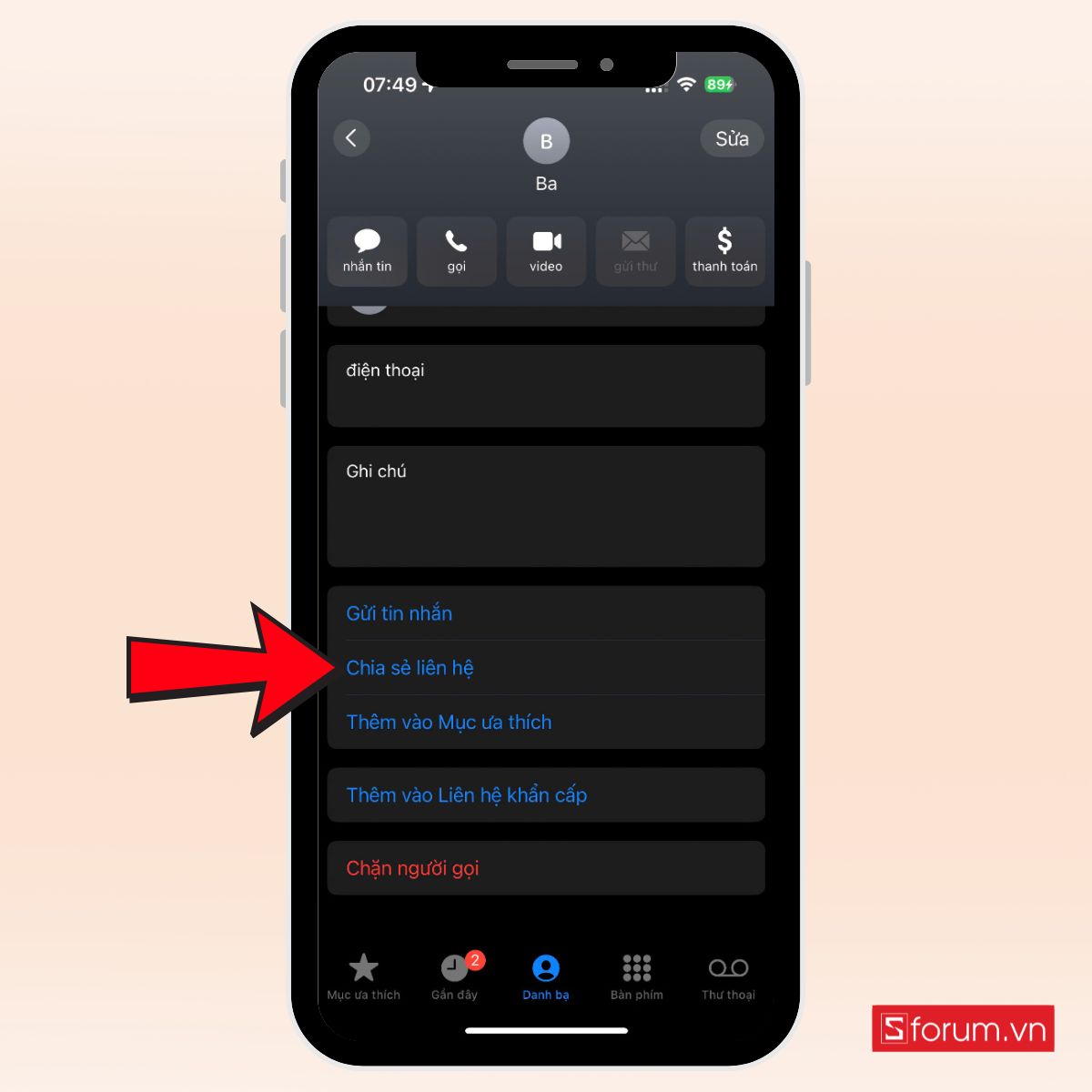 Hướng dẫn sử dụng tính năng Chia sẻ liên hệ khi chuyển danh bạ từ iPhone sang Android