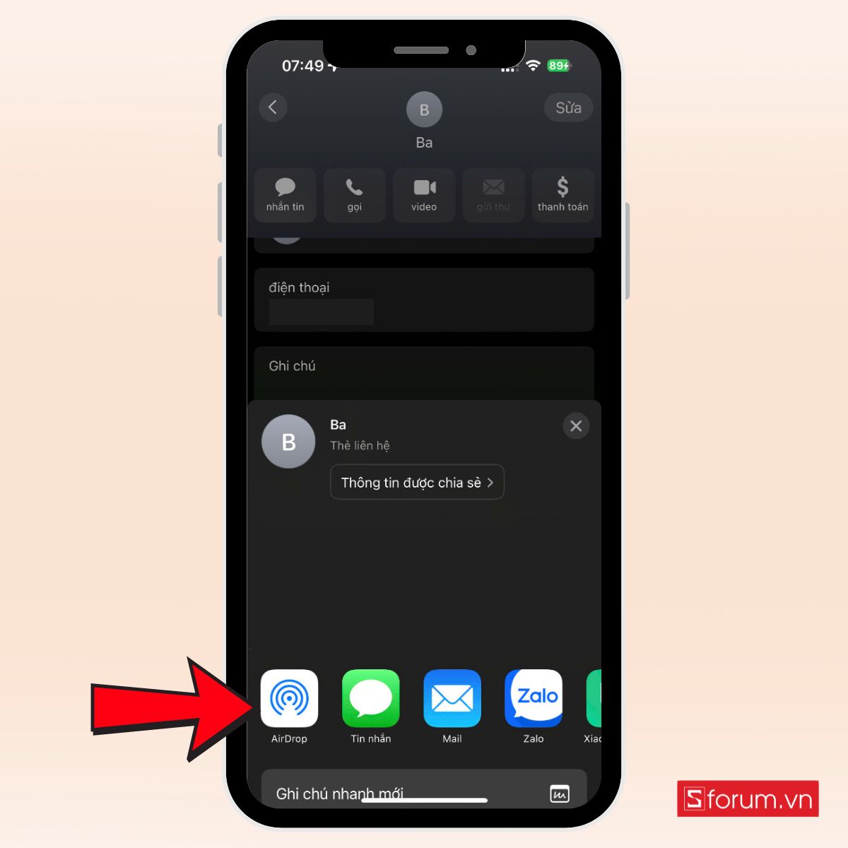 Hướng dẫn chọn cách chia sẻ liên hệ khi chuyển danh bạ từ iPhone sang Android thủ công