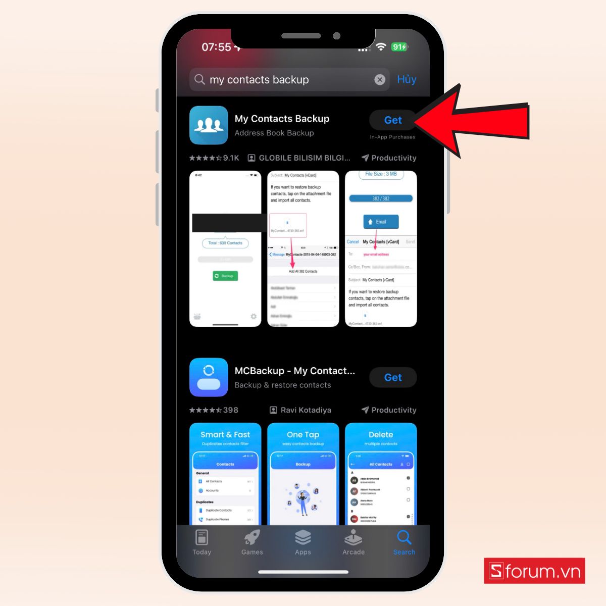 Hướng dẫn tải app My Contacts Backup để chuyển danh bạ từ iPhone sang Android