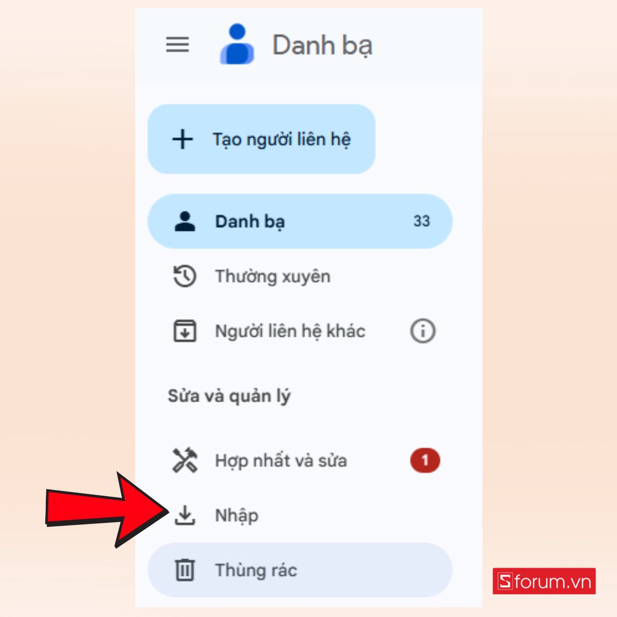 Đăng nhập Google Contacts để chuyển danh bạ từ iPhone sang Android
