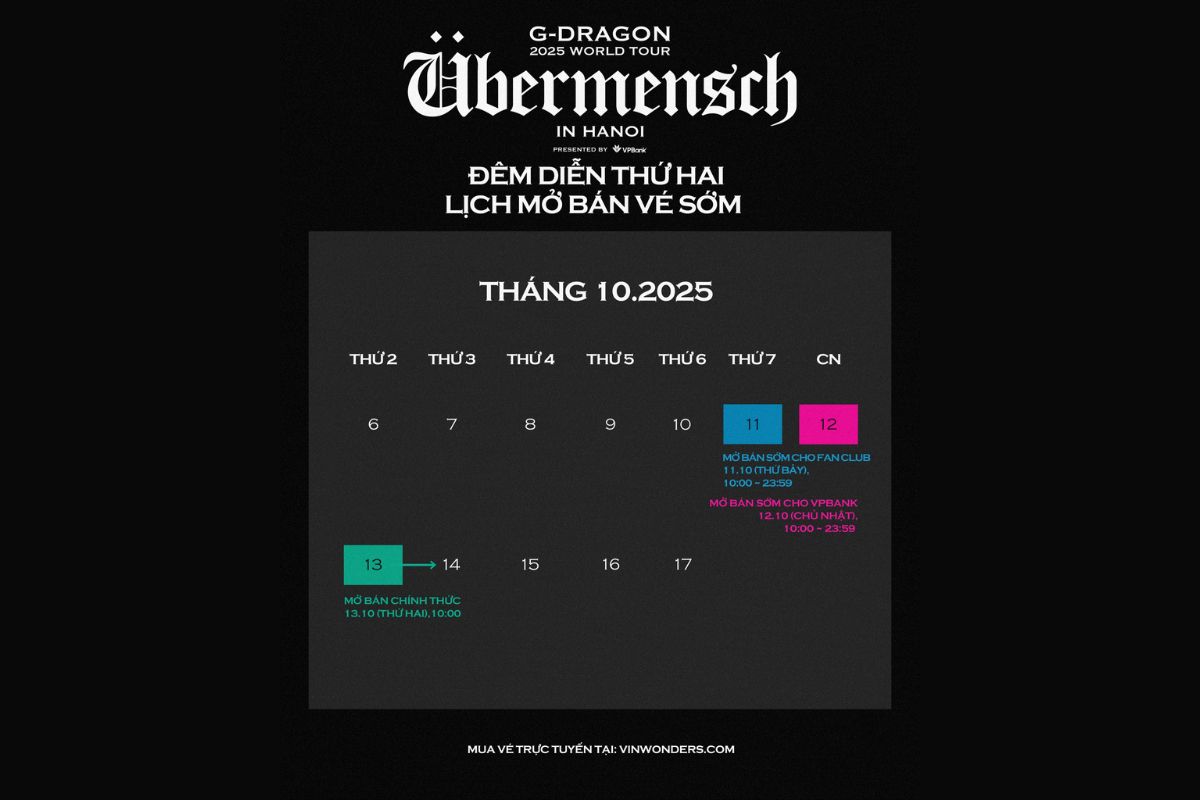 Concert G-Dragon World Tour 2025 in Hà Nội Day 2: Lịch mở bán, giá vé và quyền lợi cho Fans 2