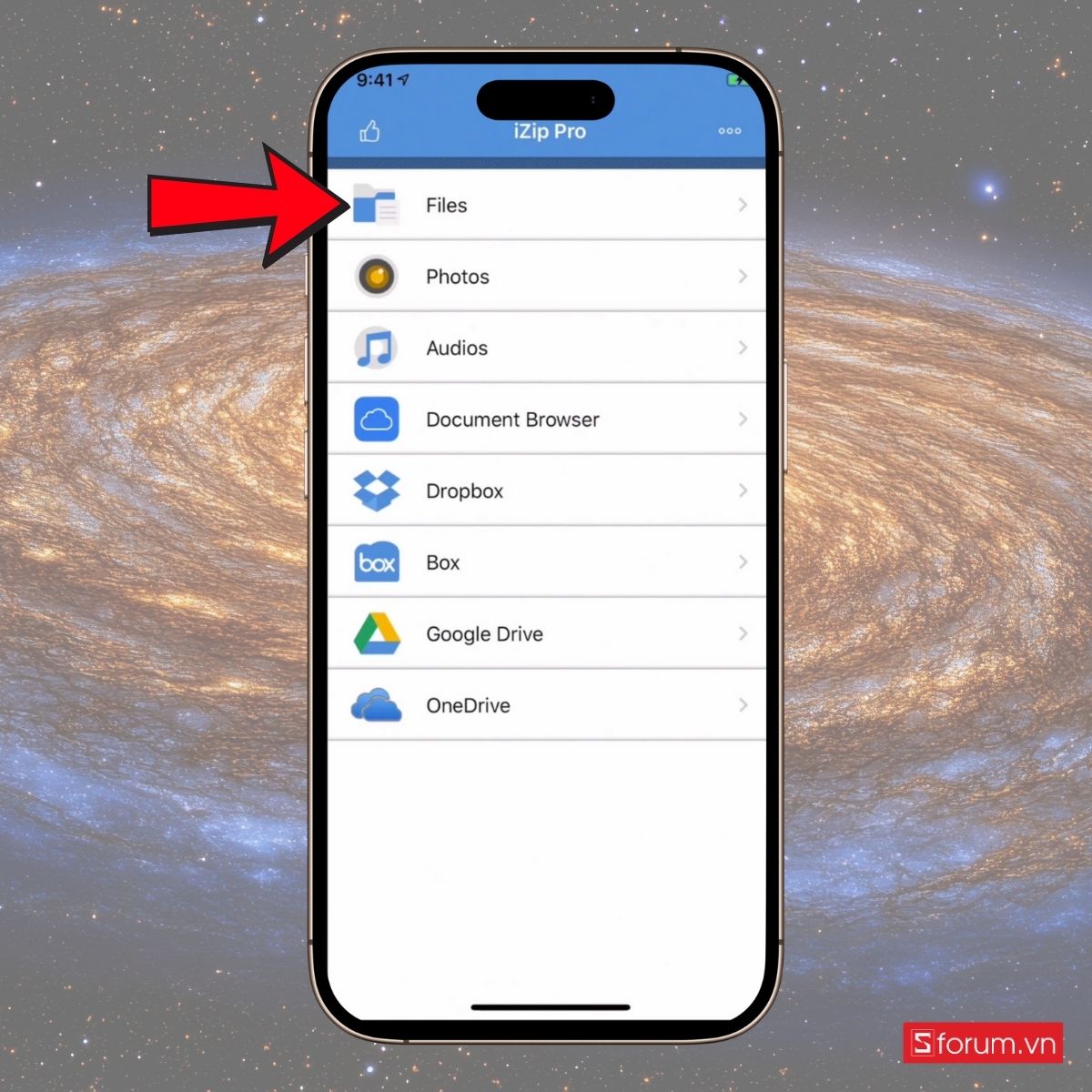 Cách sử dụng phần mềm giải nén file ZIP trên iPhone bằng iZip bước 2