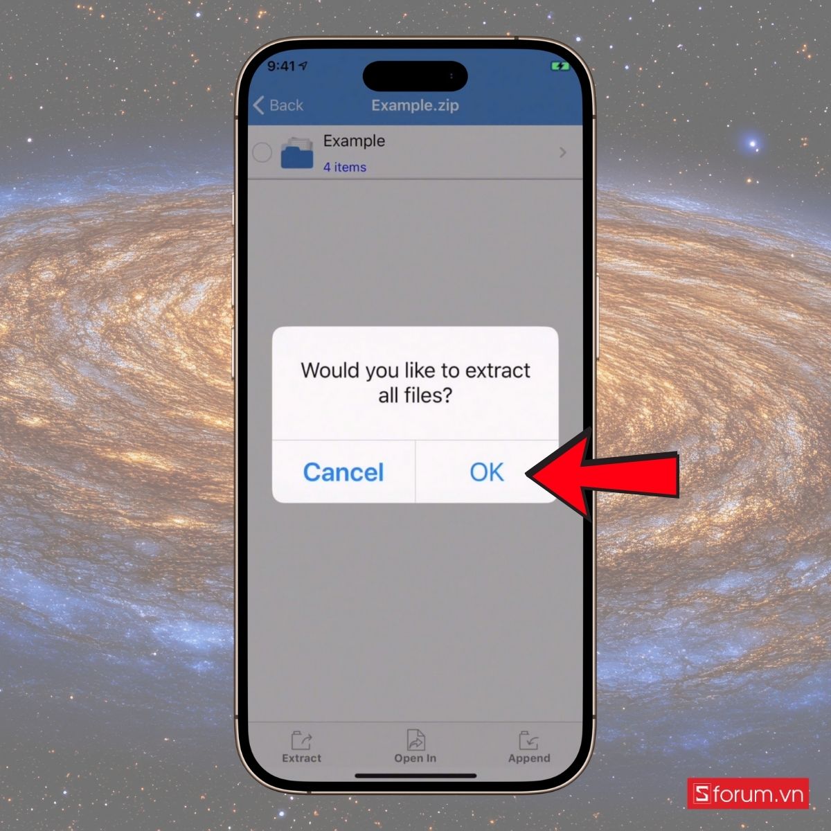 Cách sử dụng phần mềm giải nén file ZIP trên iPhone bằng iZip bước 4