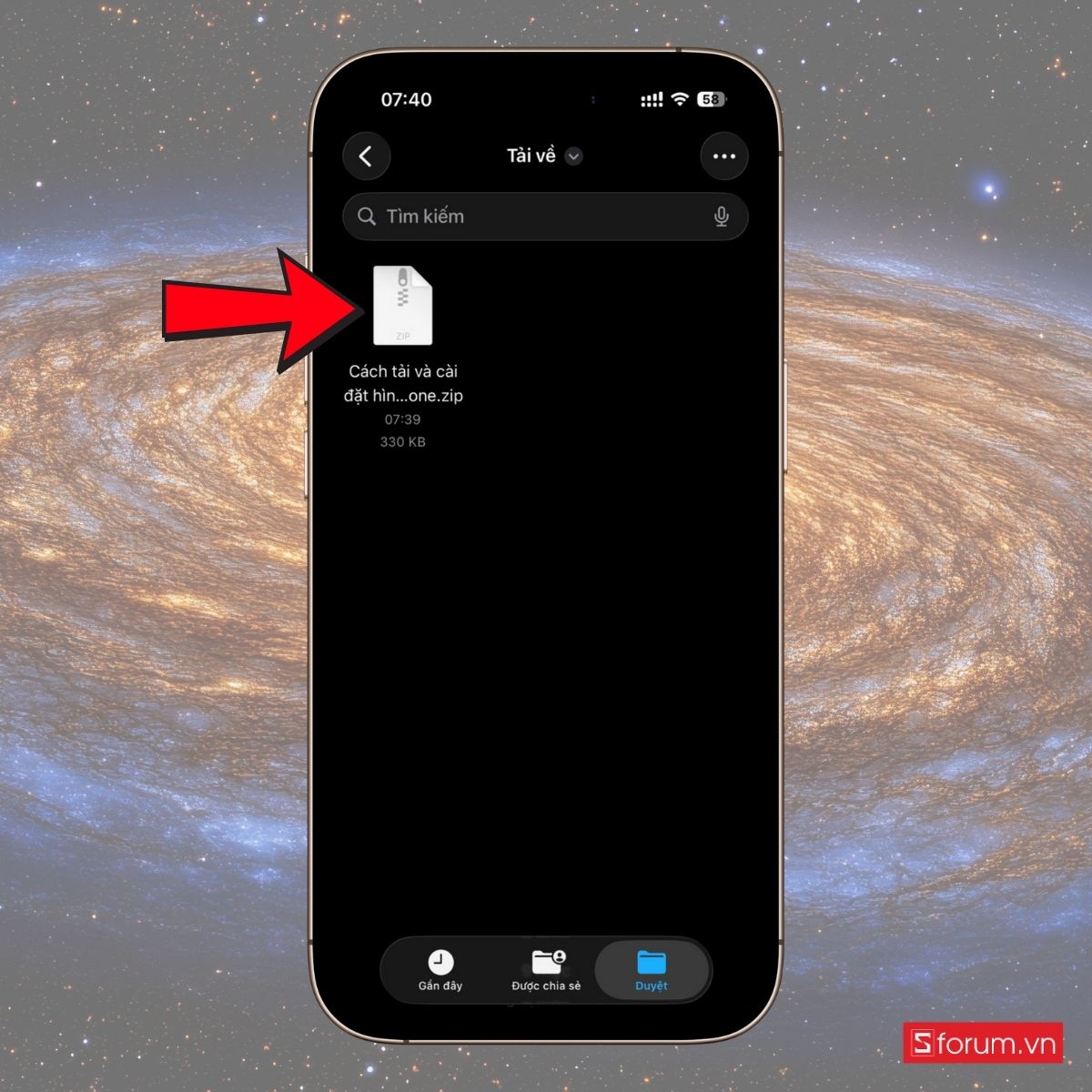 cách giải nén file ZIP trên iPhone bằng ứng dụng tệp bước 2