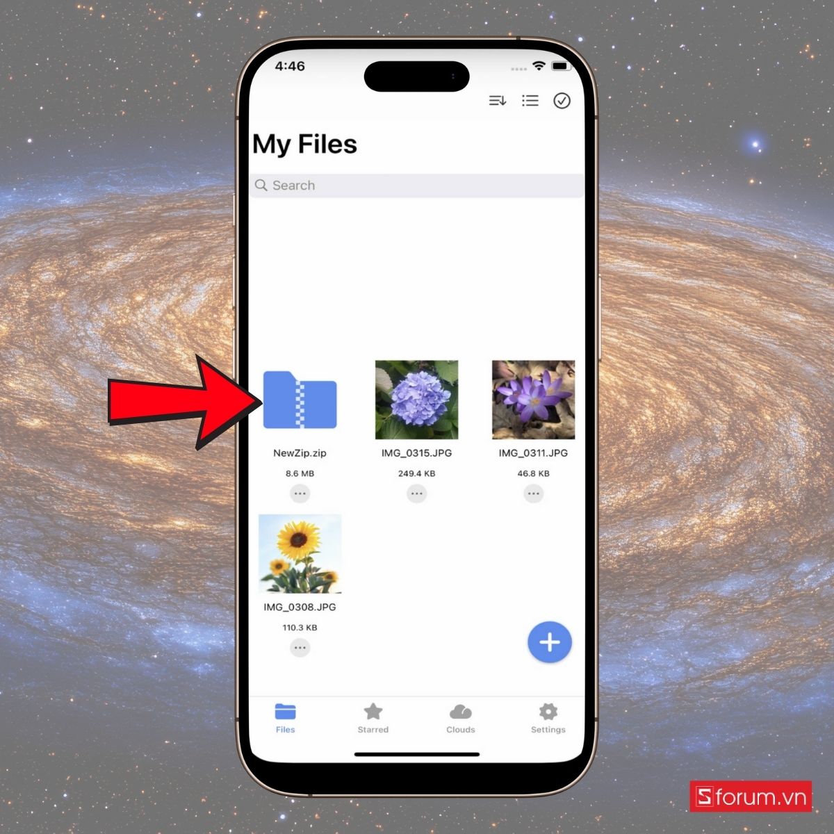 hướng dẫn cách giải nén file zip trên iphone bằng winzip bước 2