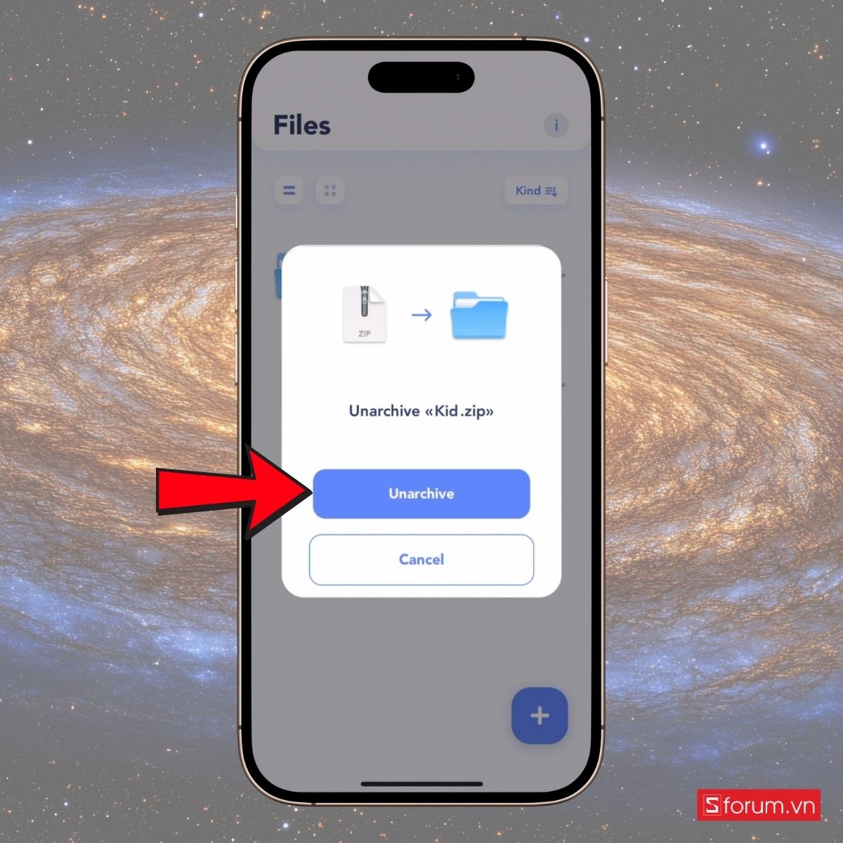 hướng dẫn cách giải nén file zip trên iphone bằng Zip & RAR File Extractor bước 3