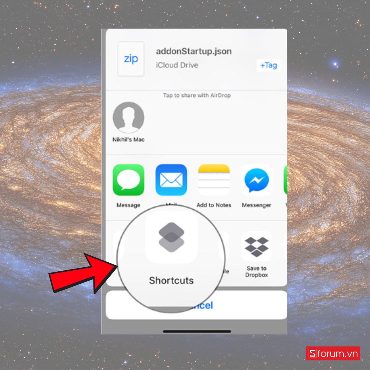 Cách giải nén file ZIP trên iPhone bằng Phím tắt bước 5