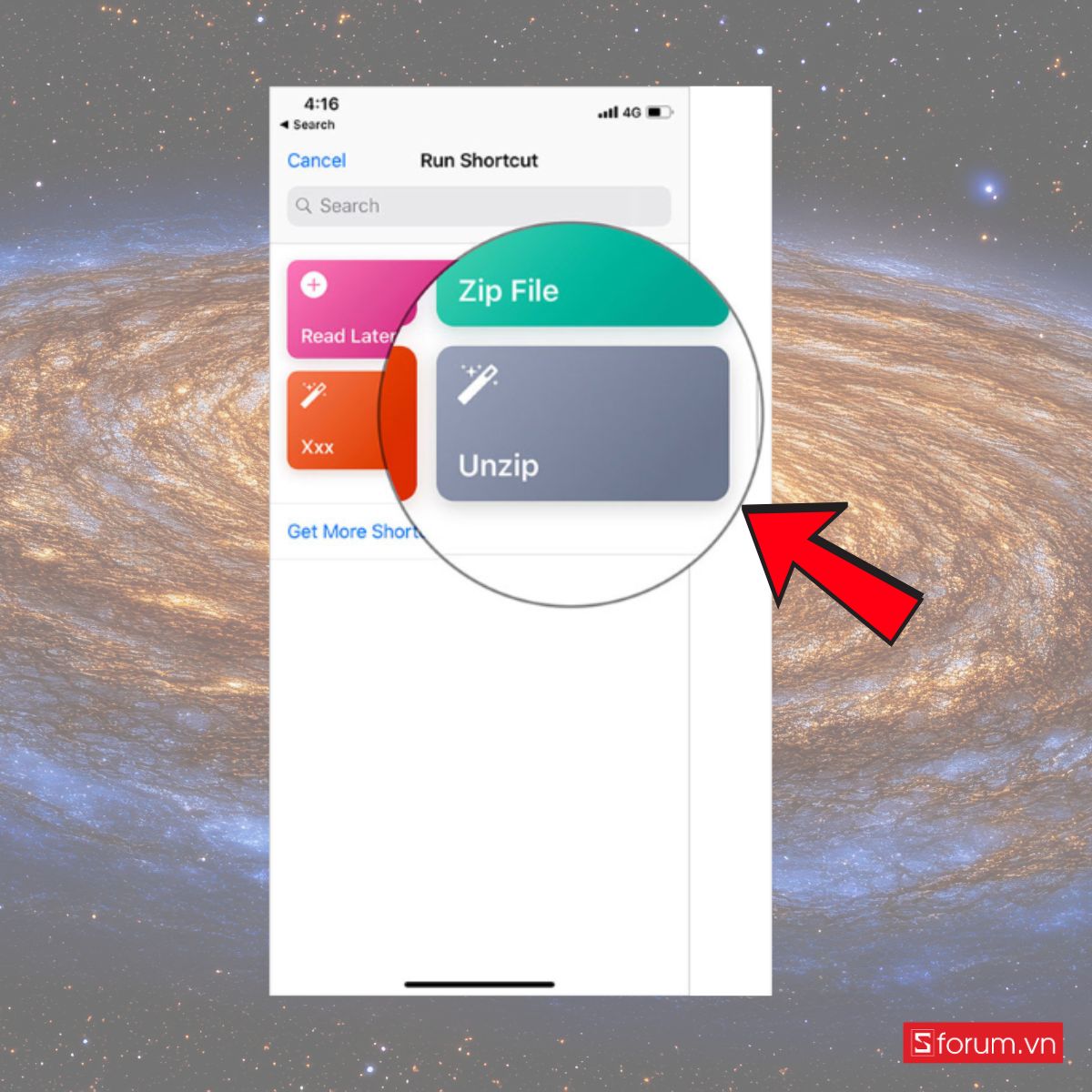 Cách giải nén file ZIP trên iPhone bằng Phím tắt bước 6