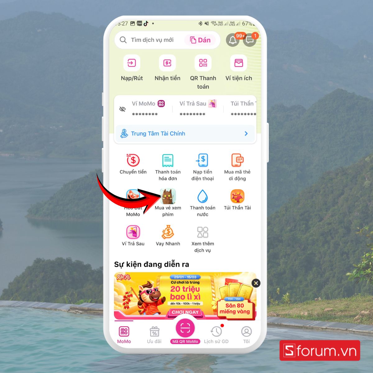 Hướng dẫn đặt vé phim tết trên điện thoại linh hoạt tài chính với Ví Trả Sau MoMo 1