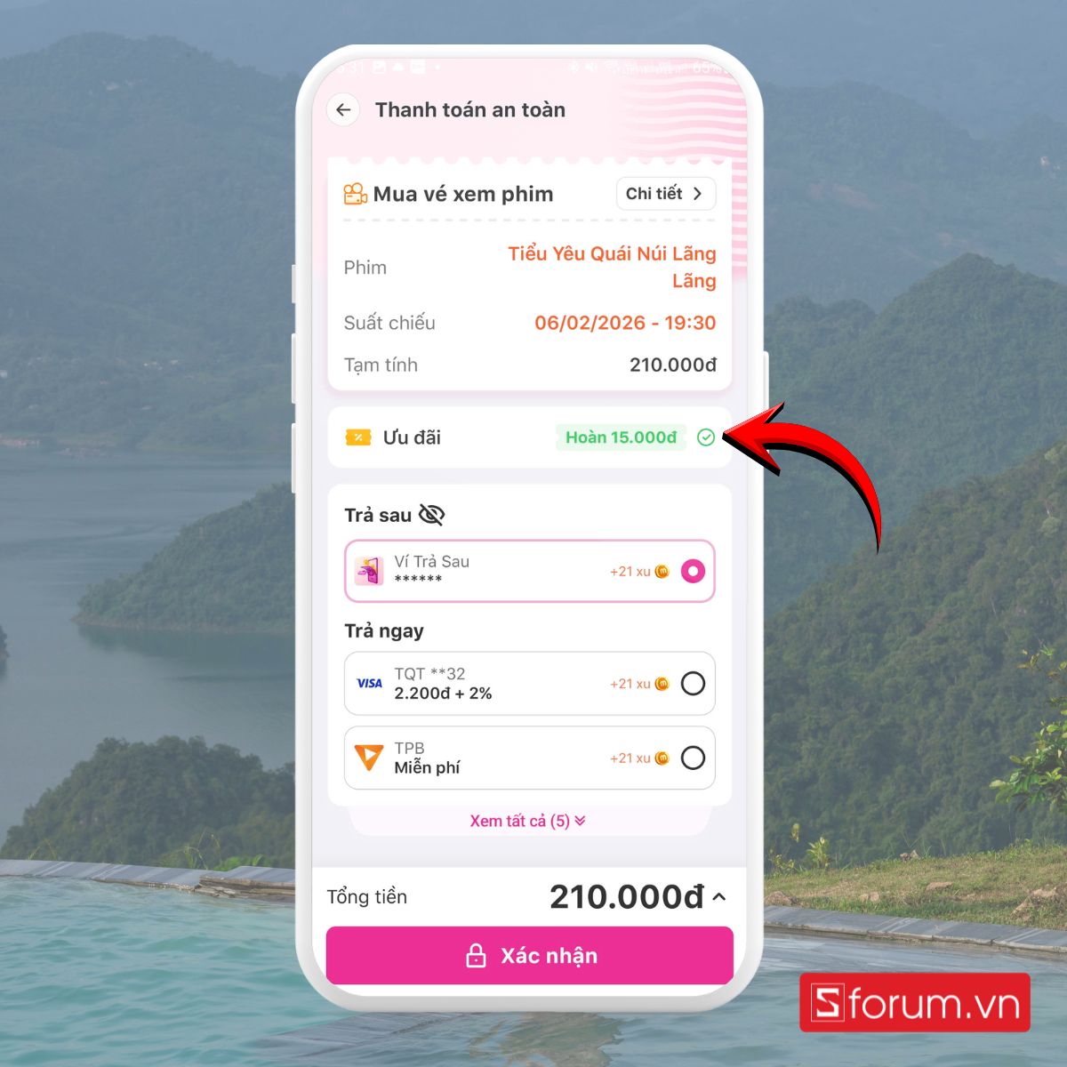 Hướng dẫn đặt vé phim tết trên điện thoại linh hoạt tài chính với Ví Trả Sau MoMo 11