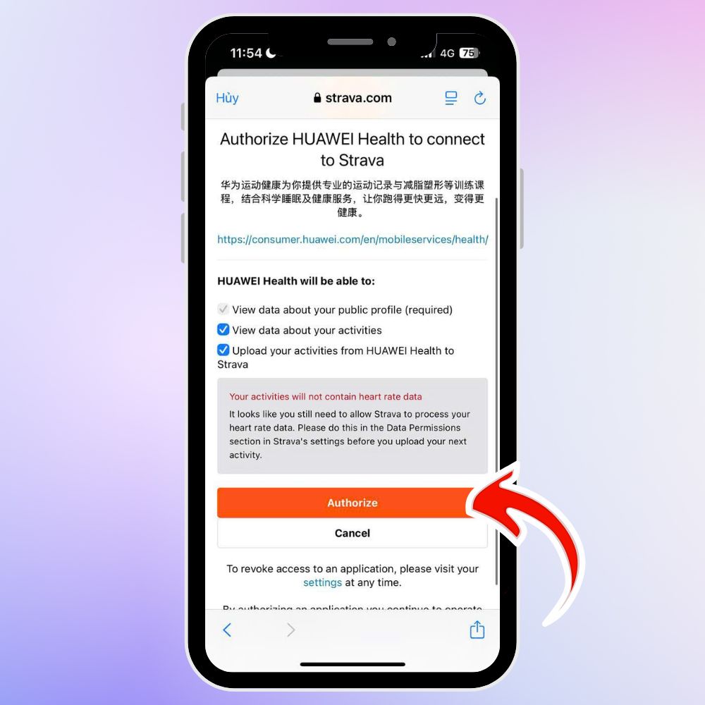 Hướng dẫn kết nối đồng hồ Huawei với ứng dụng Strava 5