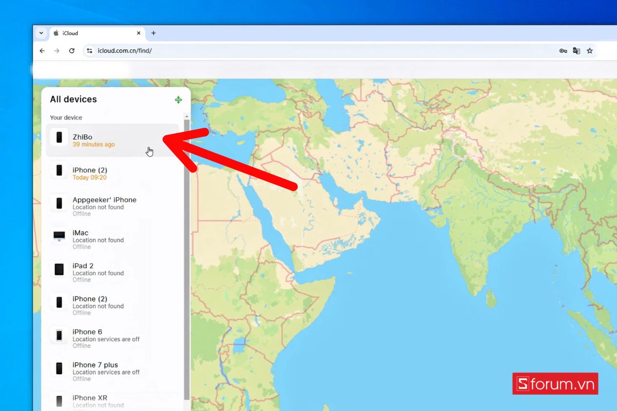 Cách khắc phục iPhone bị khóa bảo mật bằng Find My iphone bước 3