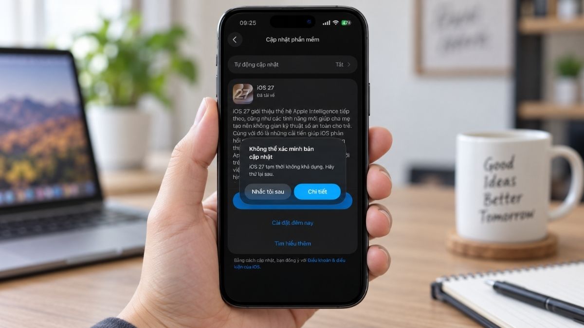Cách khắc phục lỗi không thể xác minh bản cập nhật iOS 27 trên iPhone