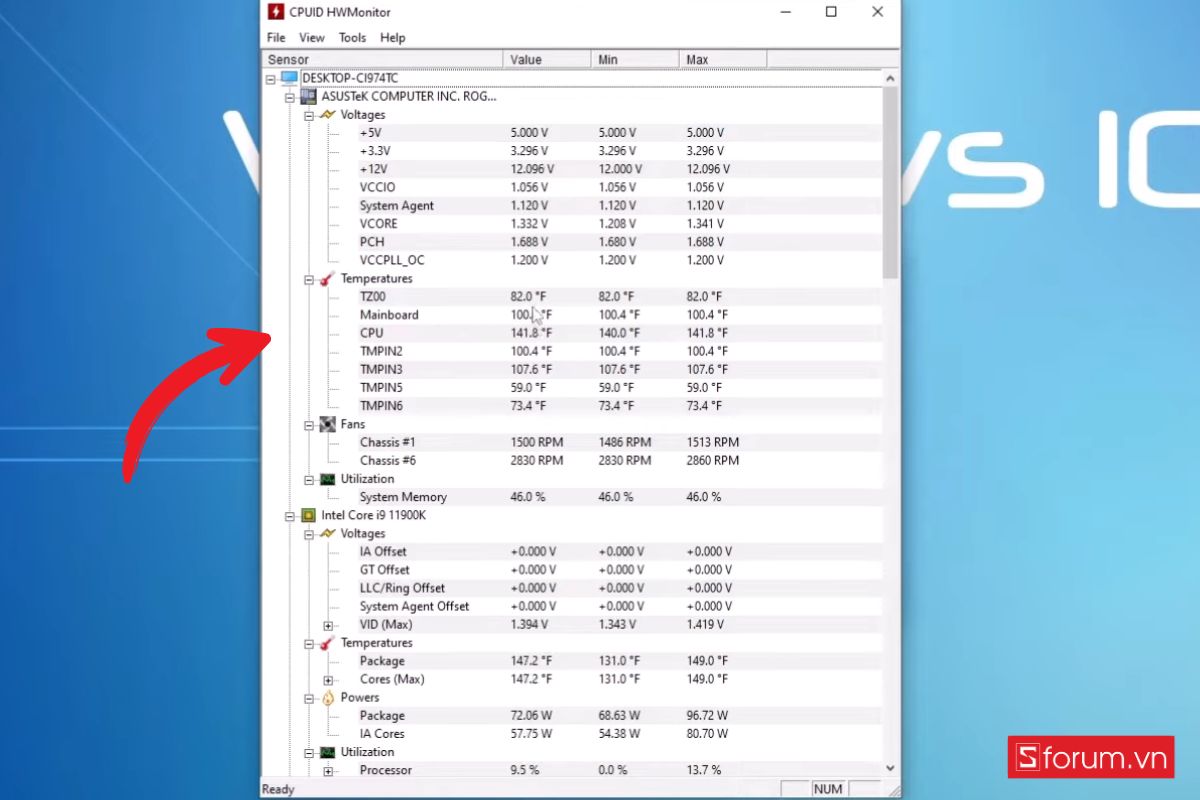 Cài đặt và khởi động HWMonitor