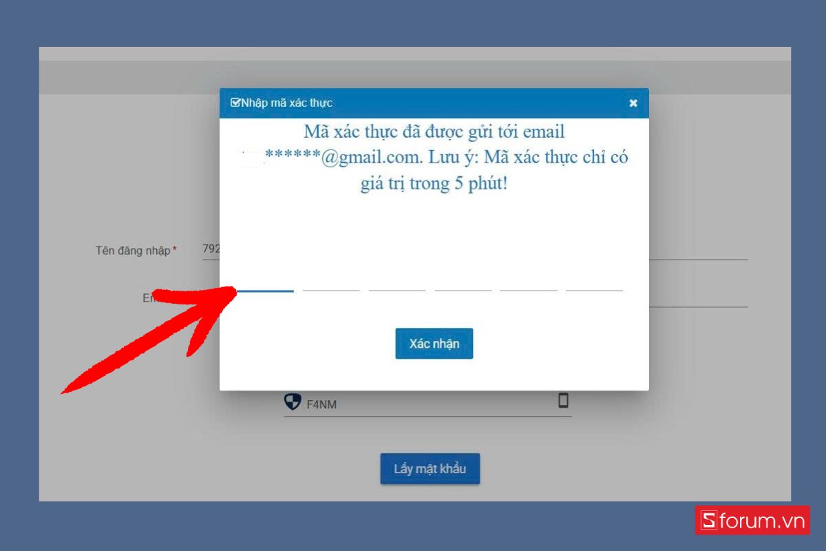 cách Lấy lại mật khẩu BHXH bằng số điện thoại qua website Cổng dịch vụ công BHXH bước 3