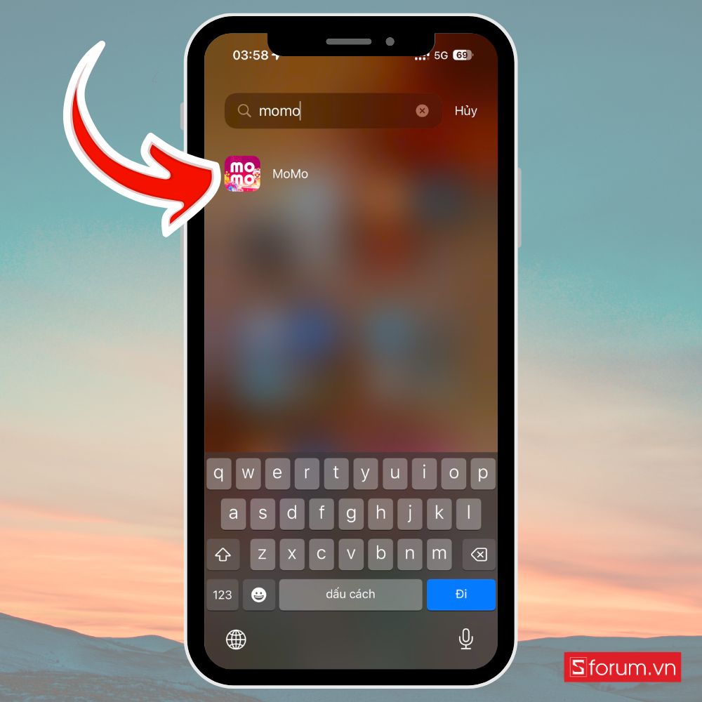 Bước 1: Mở ứng dụng MoMo.