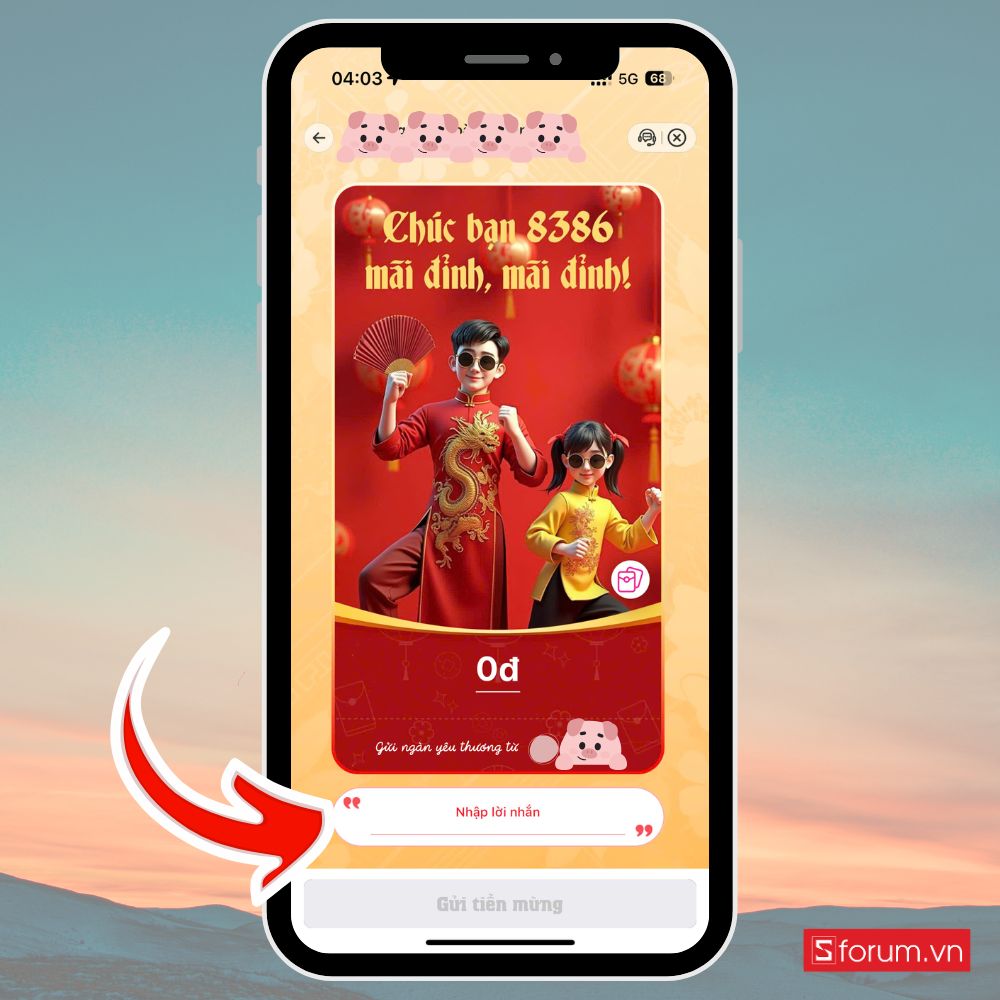 Bước 6: Thêm lời nhắn cá nhân.