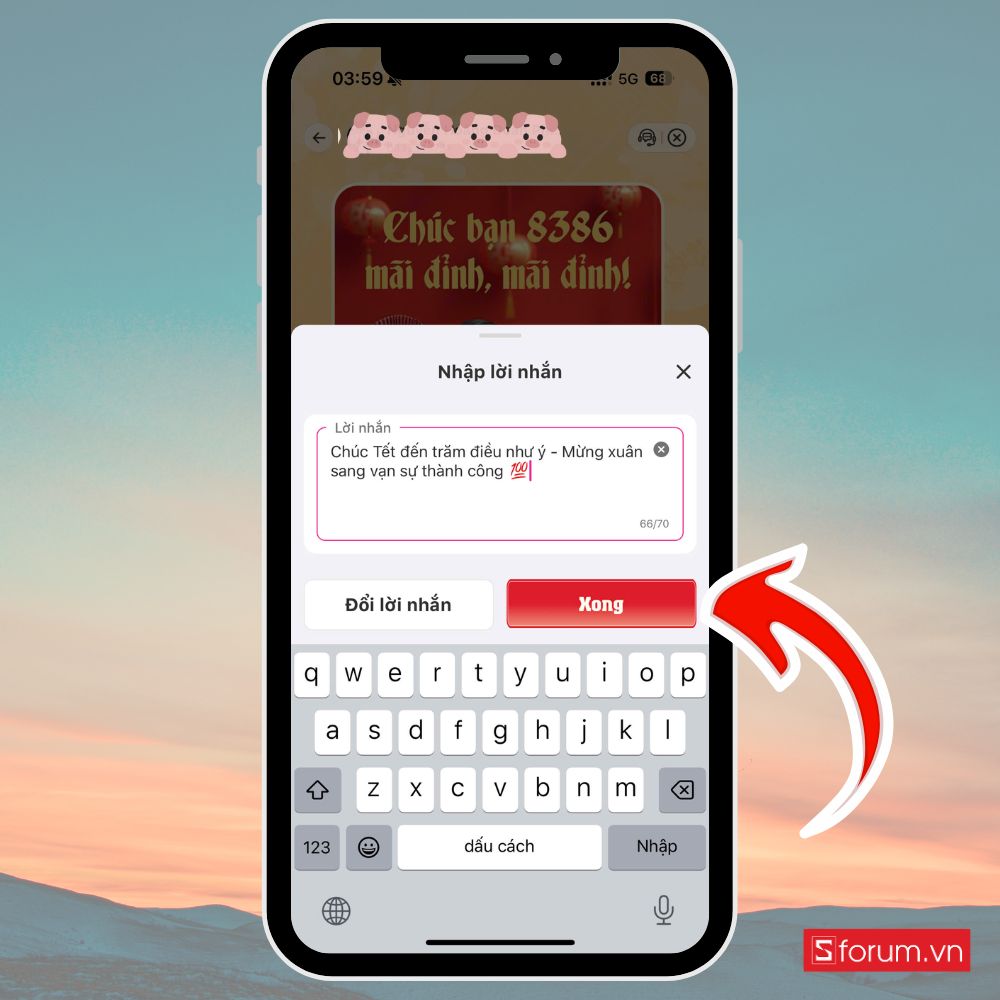 Bước 8: Lưu lời nhắn.