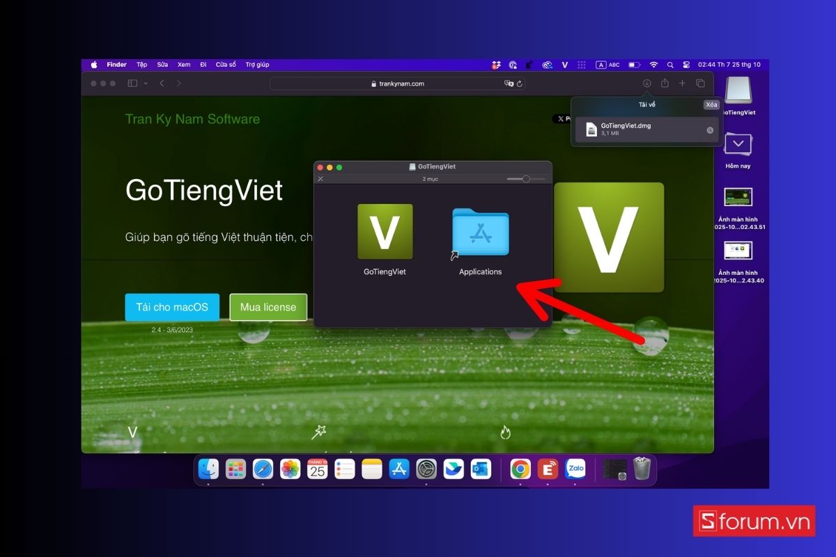Cài đặt bộ gõ GoTiengViet trên MacBook bước 2