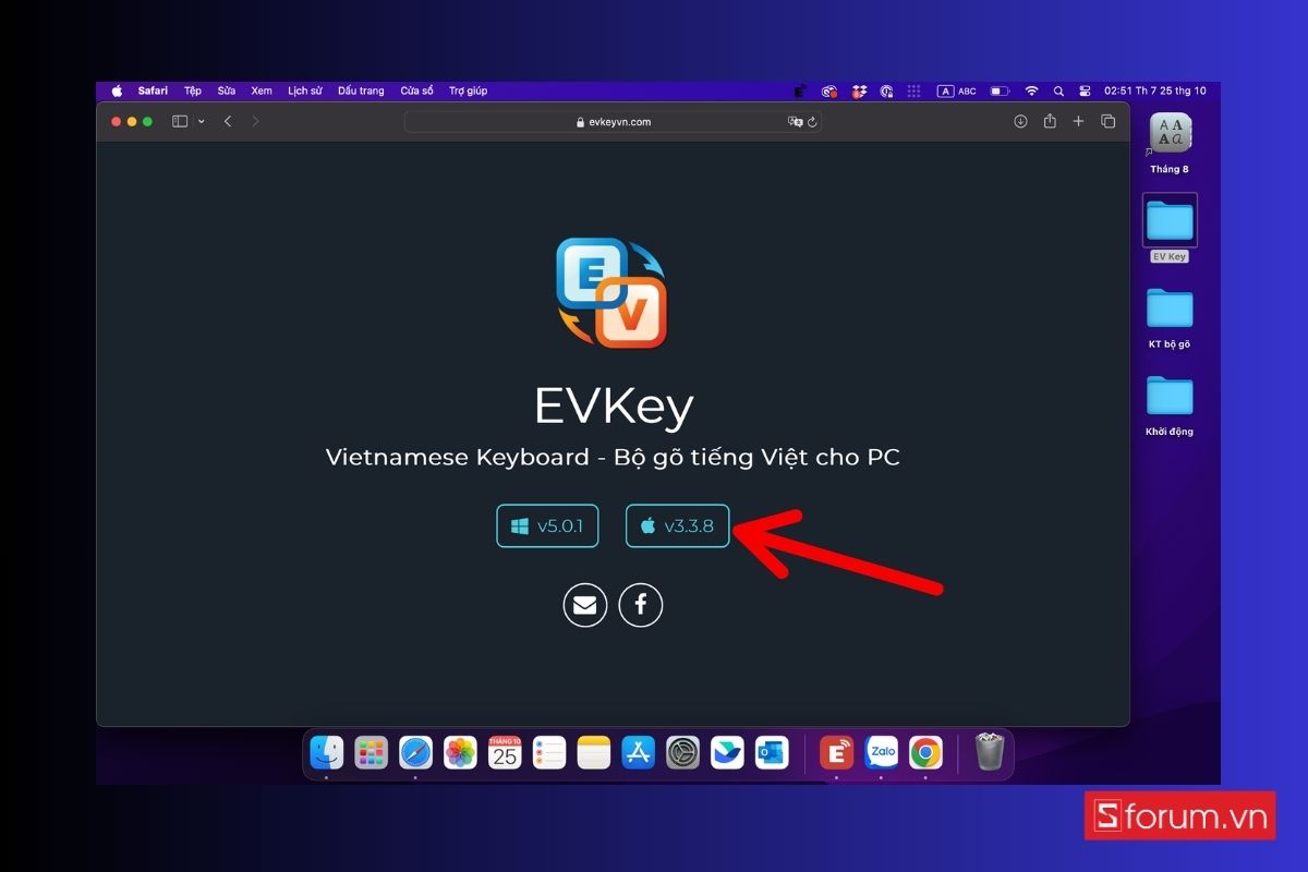 Cài đặt bộ gõ tiếng Việt EVKey trên MacBook bước 1