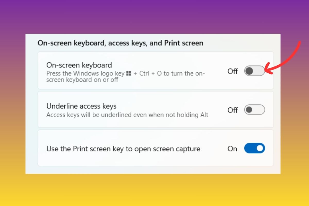 Mở bàn phím ảo Win 11 qua Settings bước 3 (Hình minh họa)