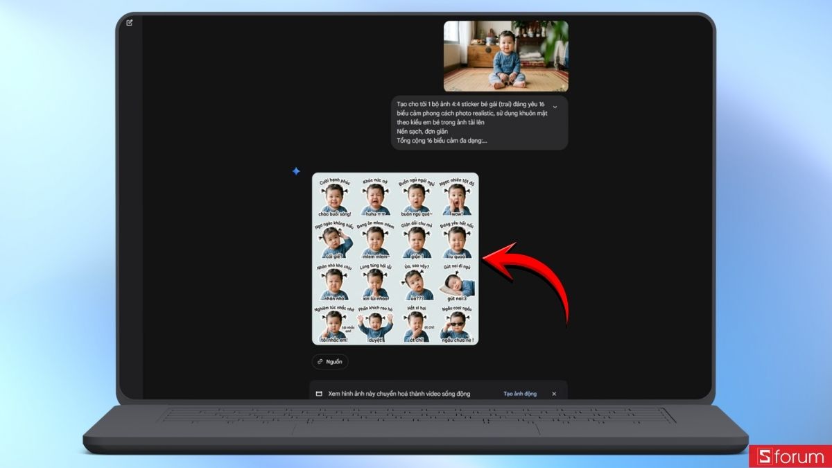 Hướng dẫn chi tiết tạo sticker cho con bằng AI siêu dễ 13