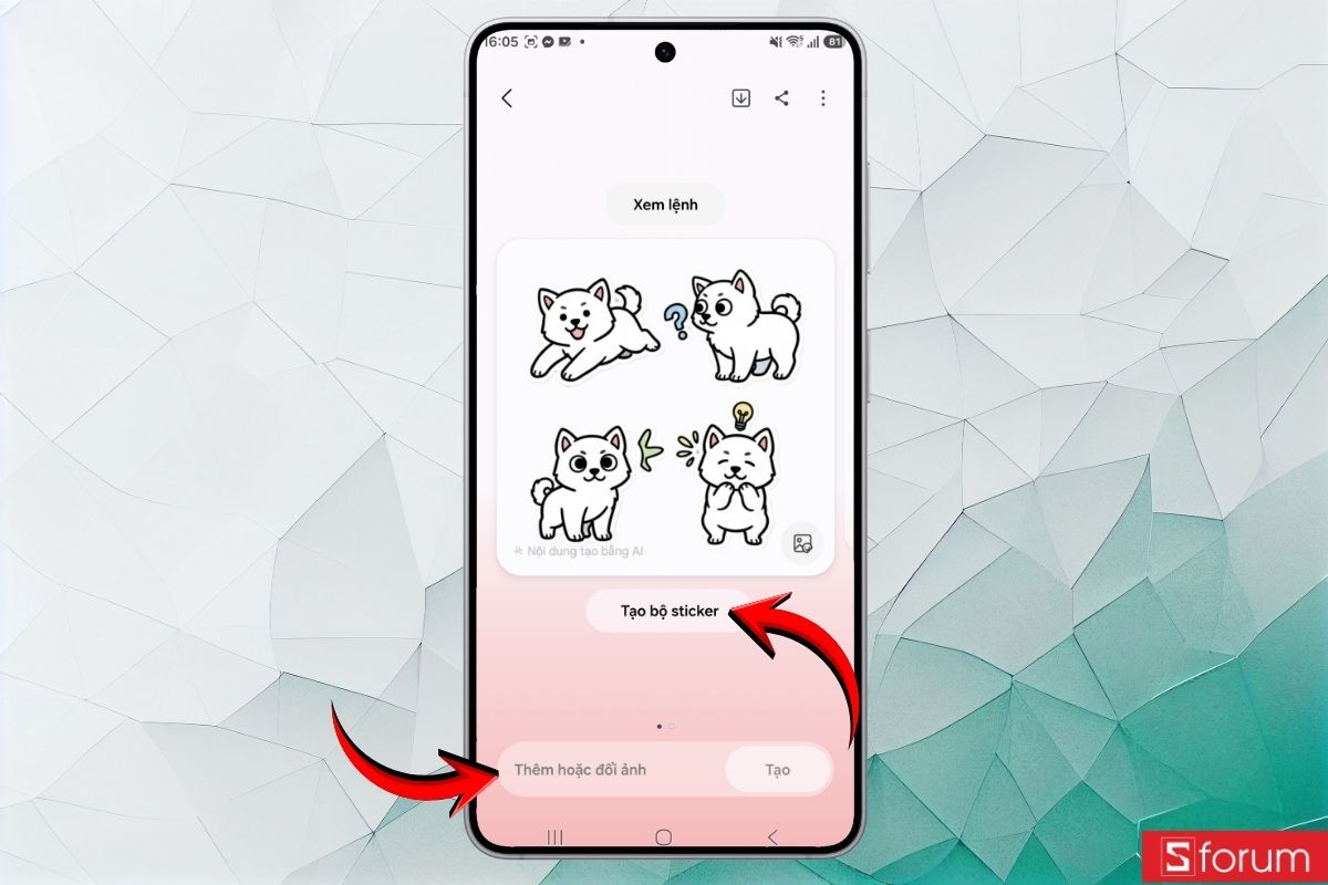 Hướng dẫn tạo sticker, thiệp hình nền với Creative Studio Galaxy S26 12