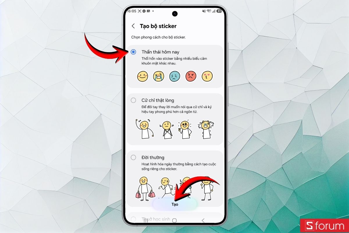 Hướng dẫn tạo sticker, thiệp hình nền với Creative Studio Galaxy S26 13