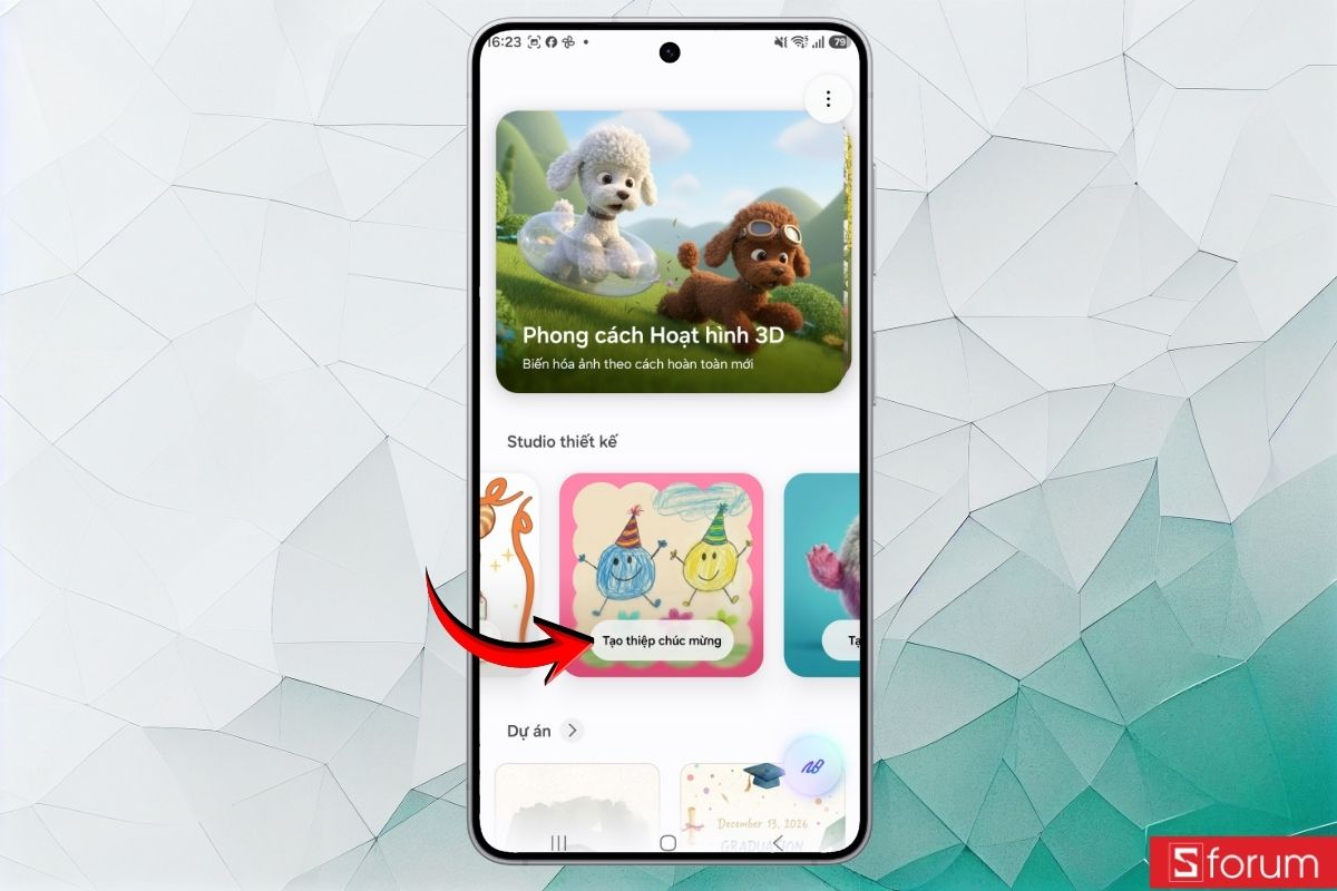 Hướng dẫn tạo sticker, thiệp hình nền với Creative Studio Galaxy S26 15