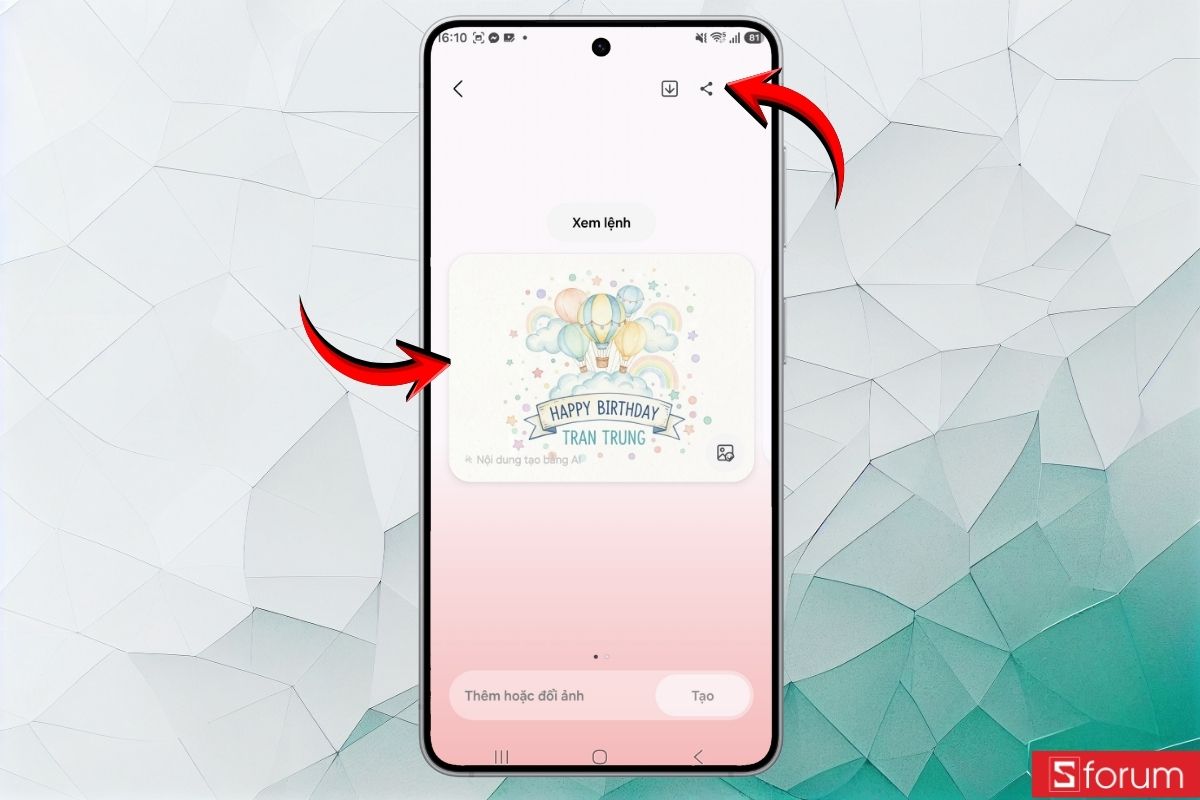 Hướng dẫn tạo sticker, thiệp hình nền với Creative Studio Galaxy S26 18