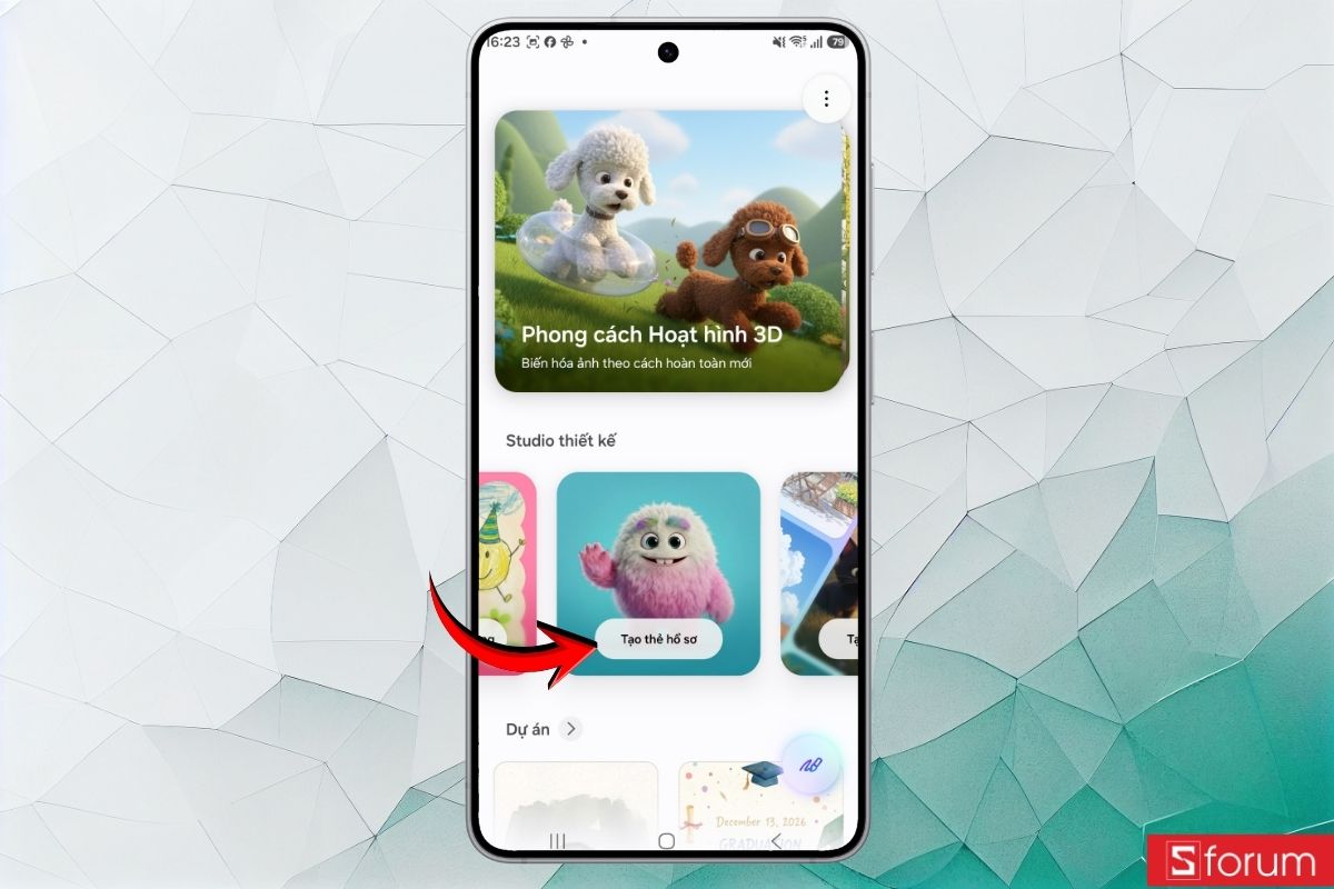 Hướng dẫn tạo sticker, thiệp hình nền với Creative Studio Galaxy S26 bg