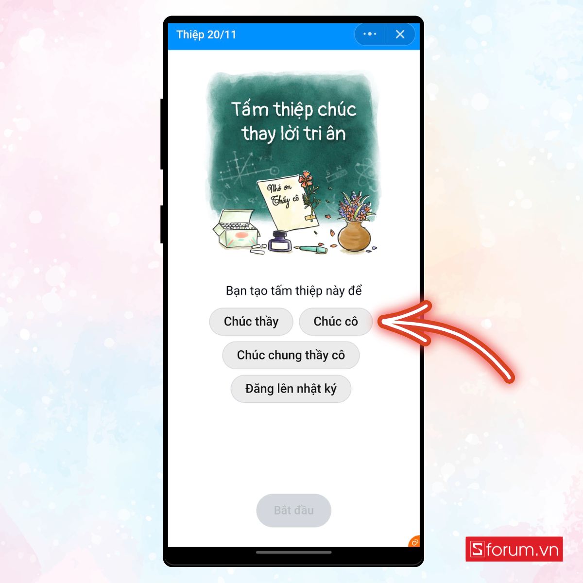 Bí kíp tạo thiệp 20/11 trên Zalo cực dễ mà ai cũng làm được 3