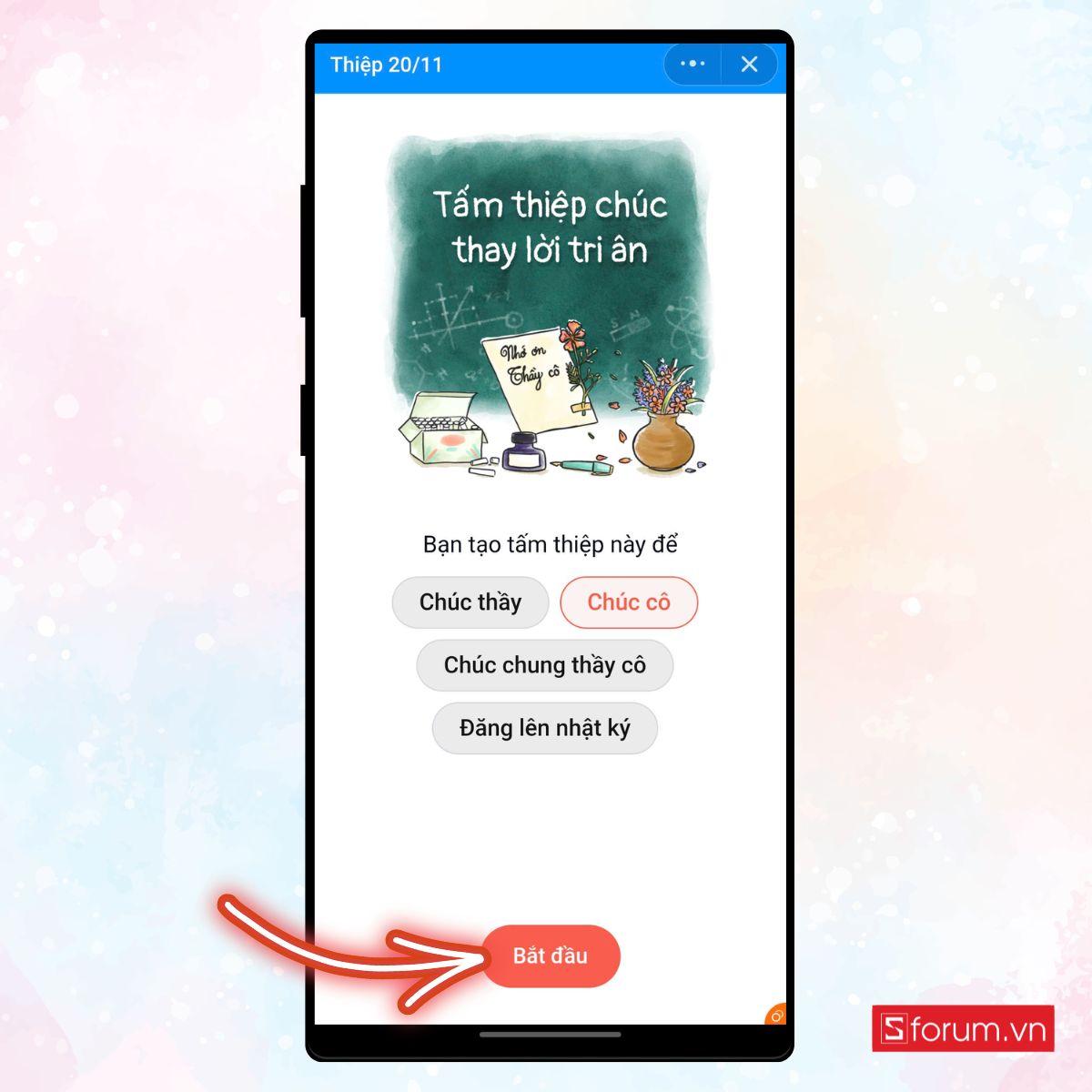 Bí kíp tạo thiệp 20/11 trên Zalo cực dễ mà ai cũng làm được 4