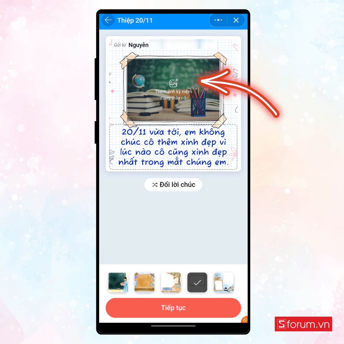 Bí kíp tạo thiệp 20/11 trên Zalo cực dễ mà ai cũng làm được 7