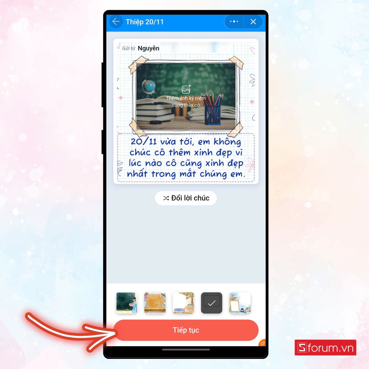 Bí kíp tạo thiệp 20/11 trên Zalo cực dễ mà ai cũng làm được 8