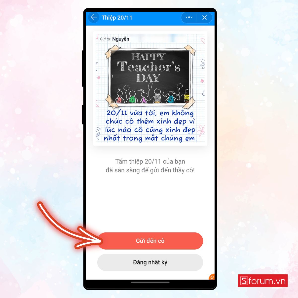 Bí kíp tạo thiệp 20/11 trên Zalo cực dễ mà ai cũng làm được 9