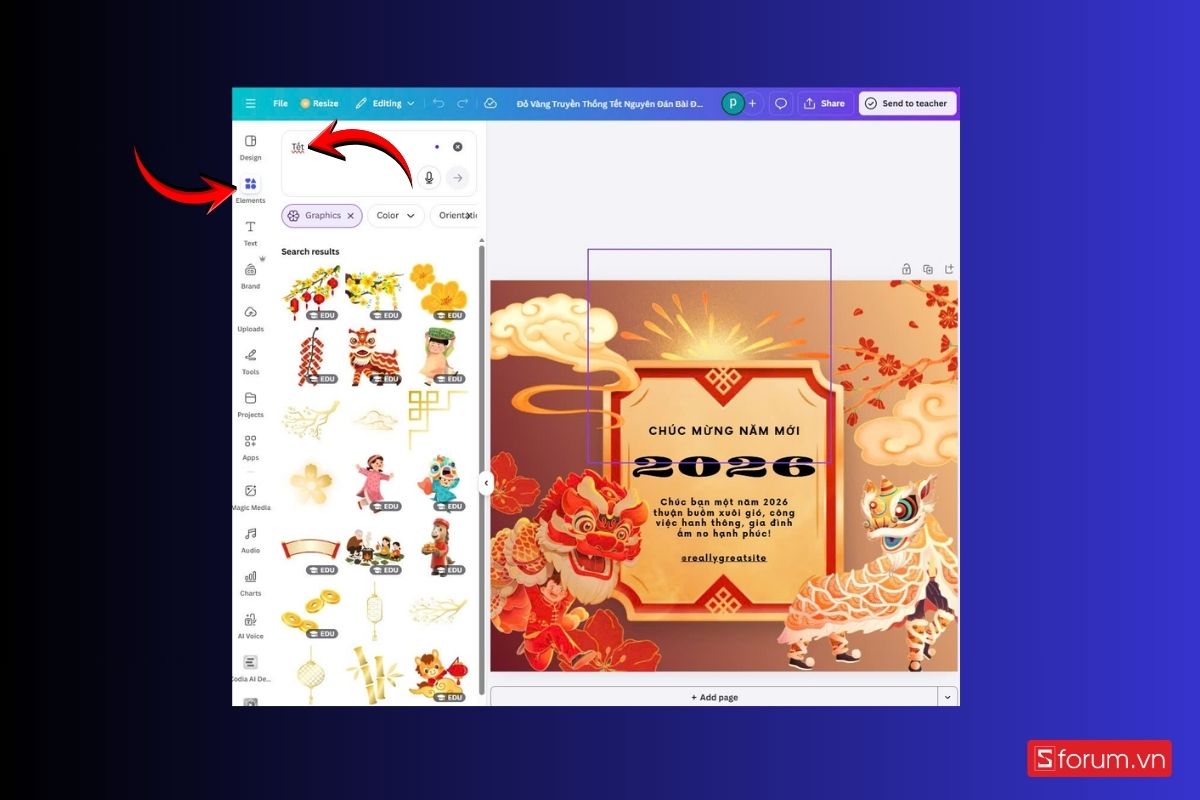 Tạo thiệp chúc Tết Canva 2026 – Tết Bính Ngọ đơn giản mà bạn không nên bỏ qua! 4