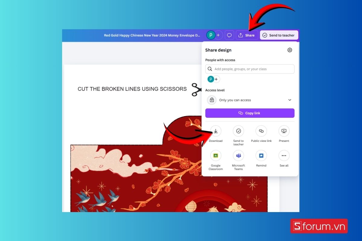 Cách thiết kế bao lì xì Tết bằng Canva đơn giản mà ai cũng làm được 12