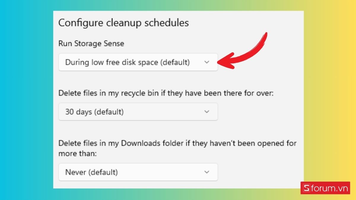 Tối ưu Win 11 bằng cách bật tính năng Storage Sense bước 4