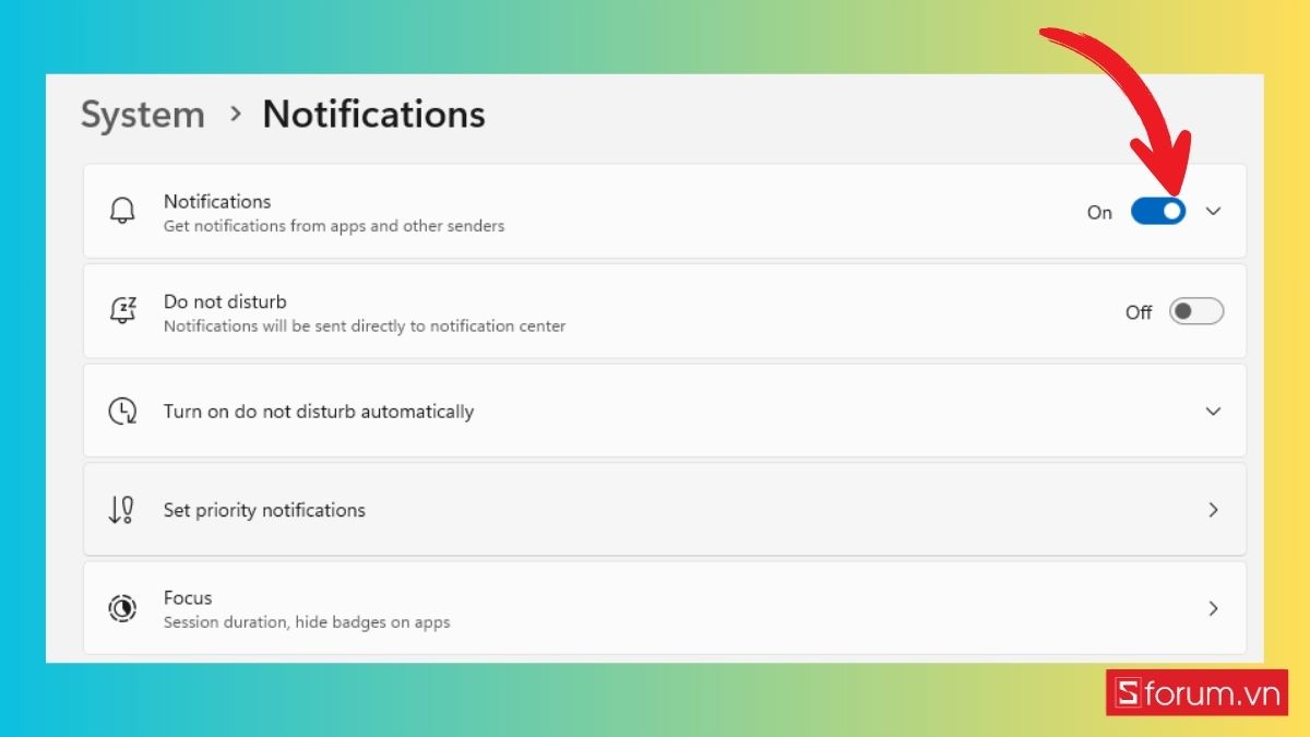 Tắt Notification và Tips 3