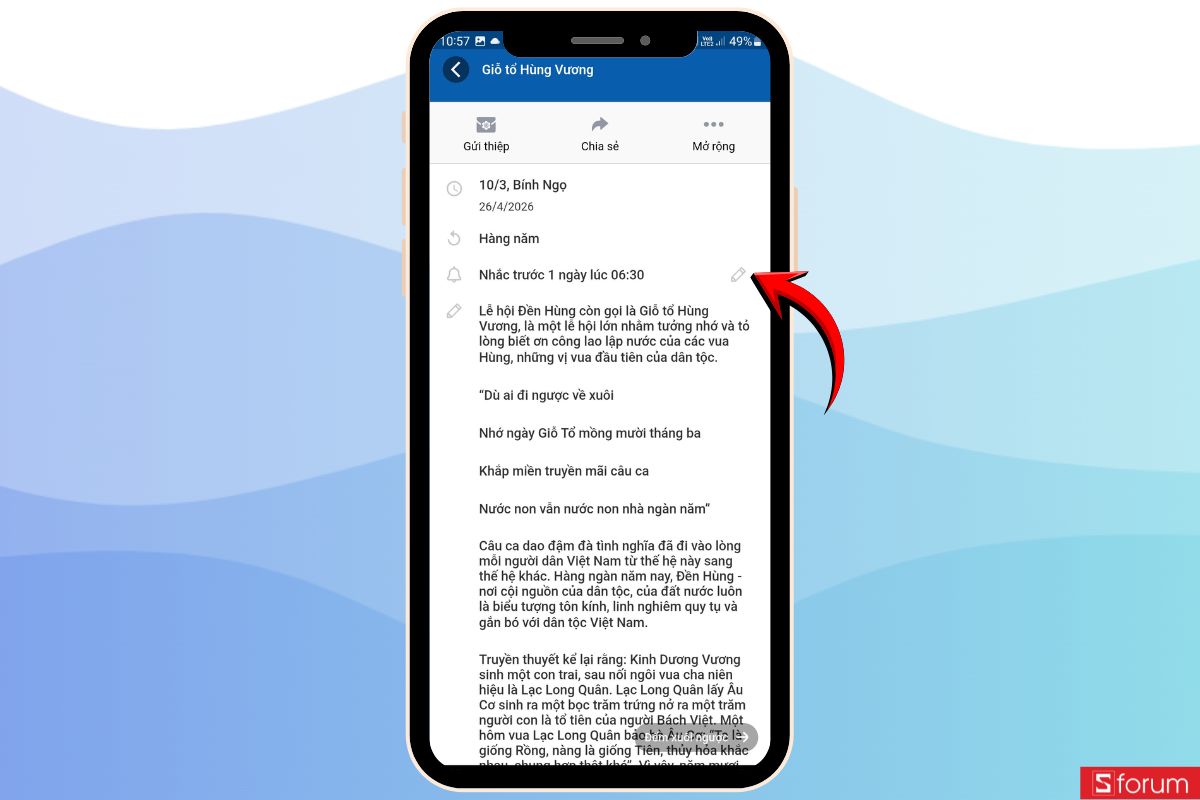 Cách xem lịch nghỉ Giỗ Tổ Hùng Vương trên app Lịch Vạn Niên 2026 nhanh và chính xác 14
