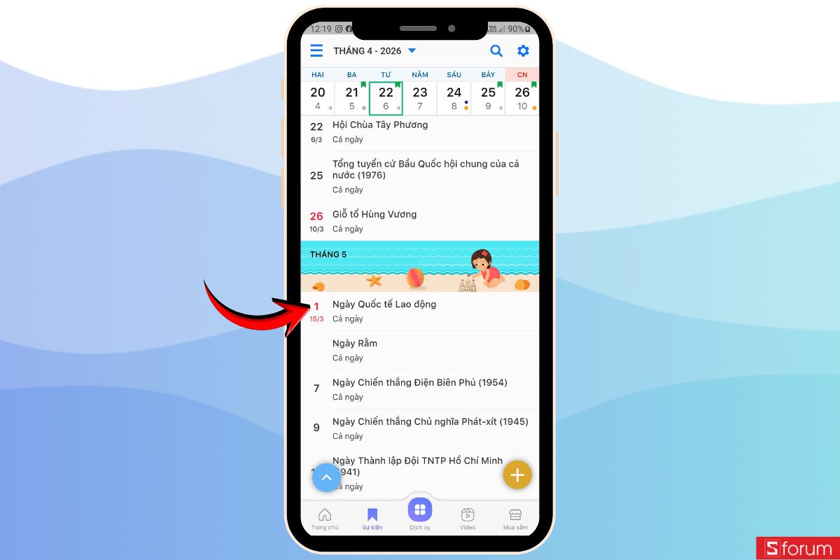 Cách xem lịch nghỉ Giỗ Tổ Hùng Vương trên app Lịch Vạn Niên 2026 nhanh và chính xác 16