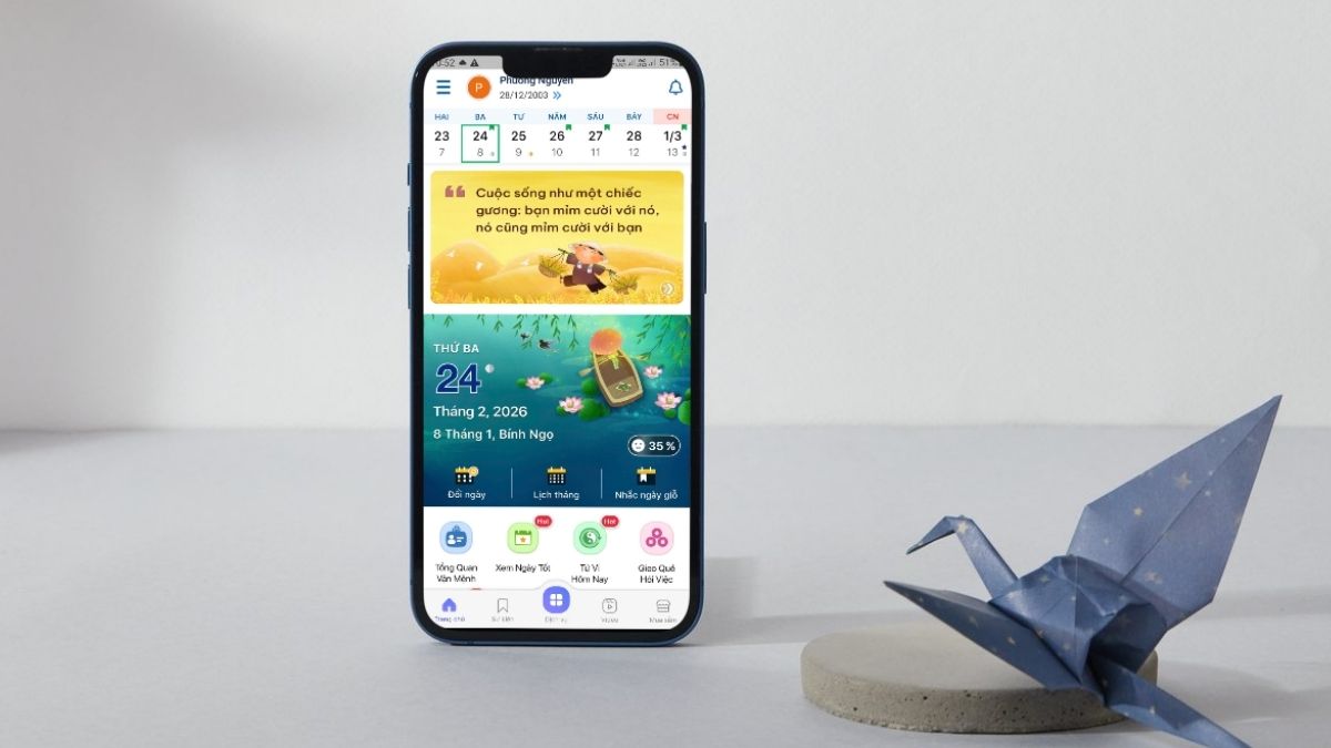 Cách xem lịch nghỉ Giỗ Tổ Hùng Vương trên app Lịch Vạn Niên 2026 nhanh và chính xác bg