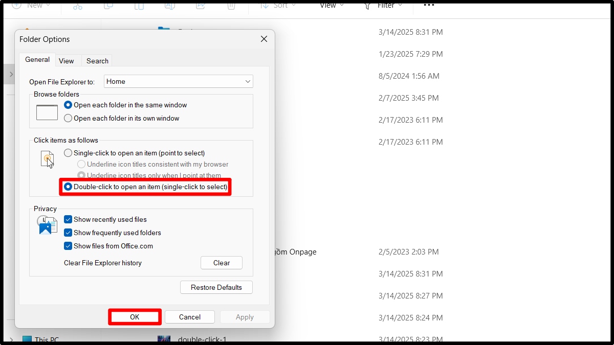 Khắc phục lỗi double click trên chuột cách 3 bước 3