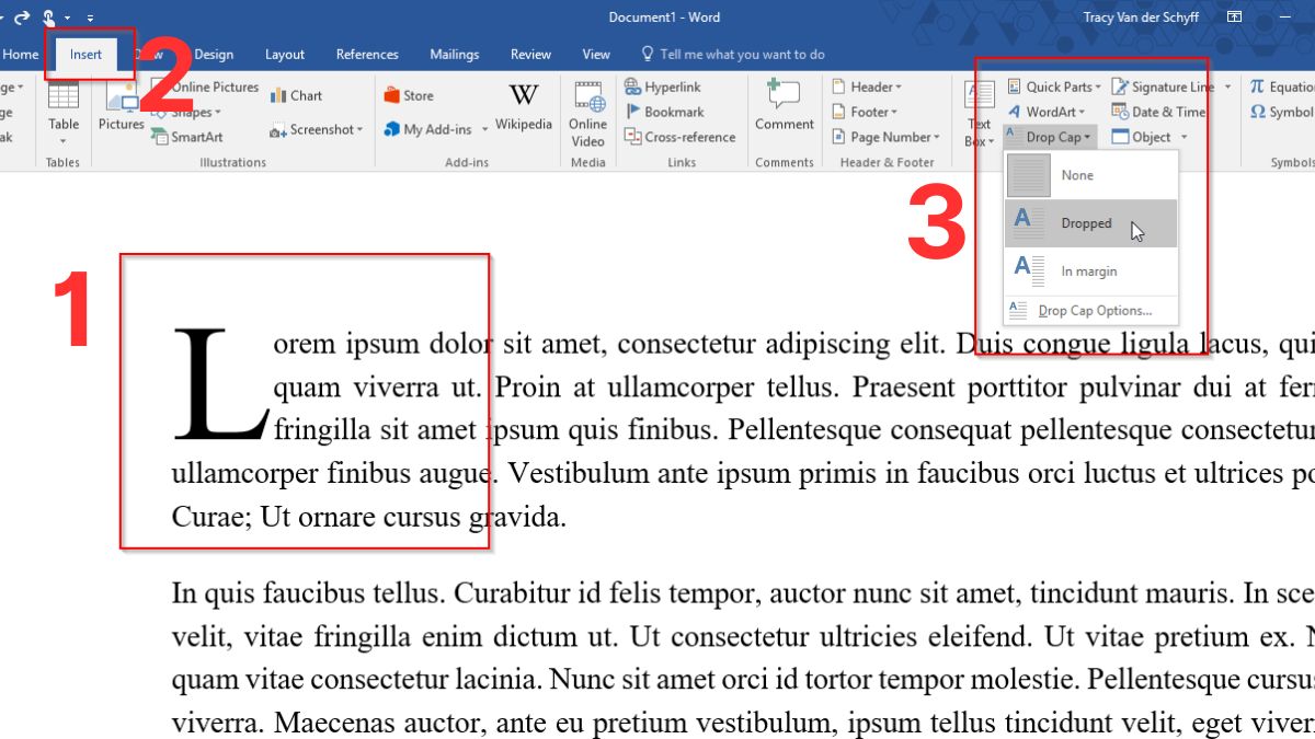 Cách tạo Drop Cap trong Word đơn giản