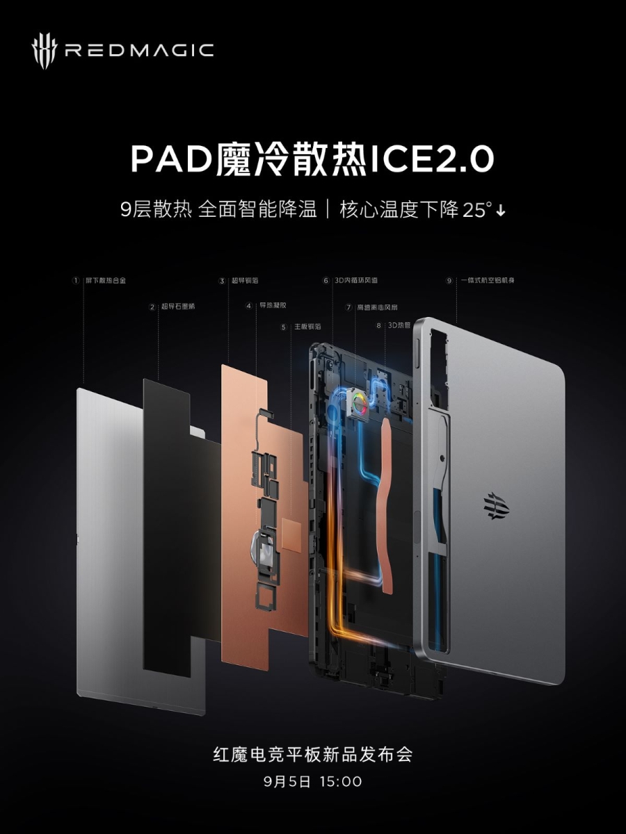 Red Magic Gaming Tablet tản nhiệt 9 lớp
