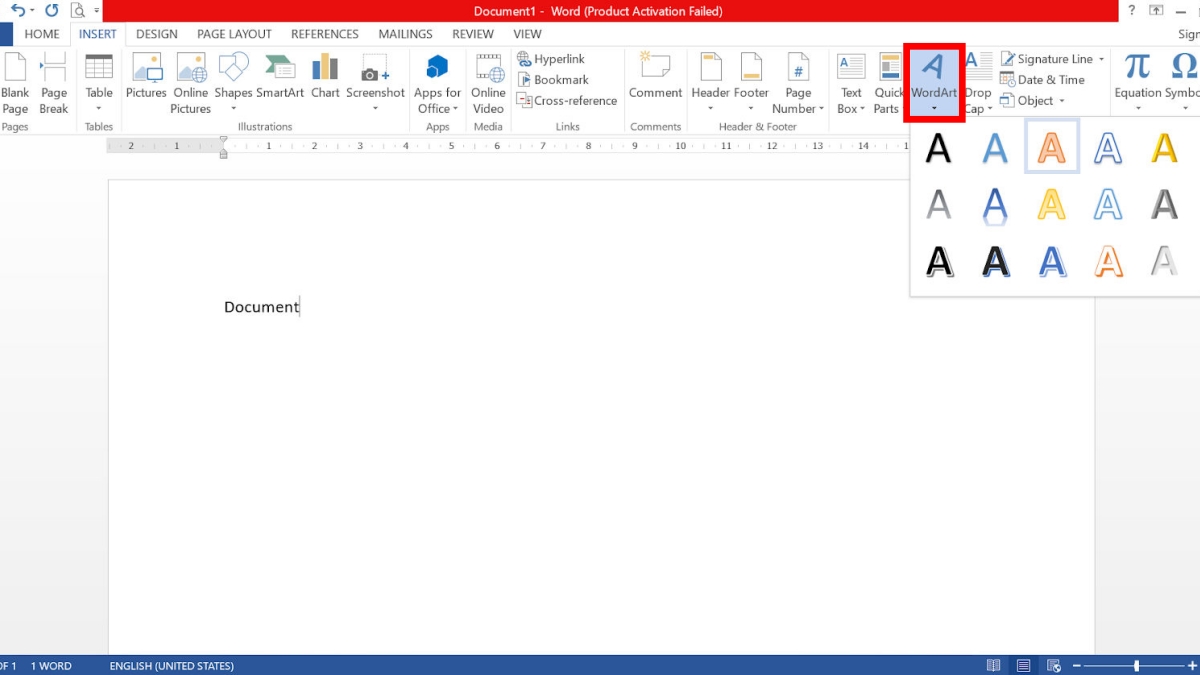 Sử dụng WordArt để làm chữ mái vòm trong Word, cách bẻ cong chữ trong Word 2016